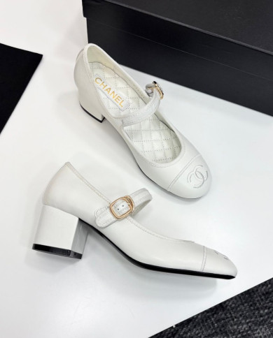 Chanel Women's Mary Jane Block Heel Pumps