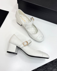 Chanel Women's Mary Jane Block Heel Pumps