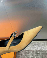 Hermes Women's Kelly Buckle Pointed Toe Heels