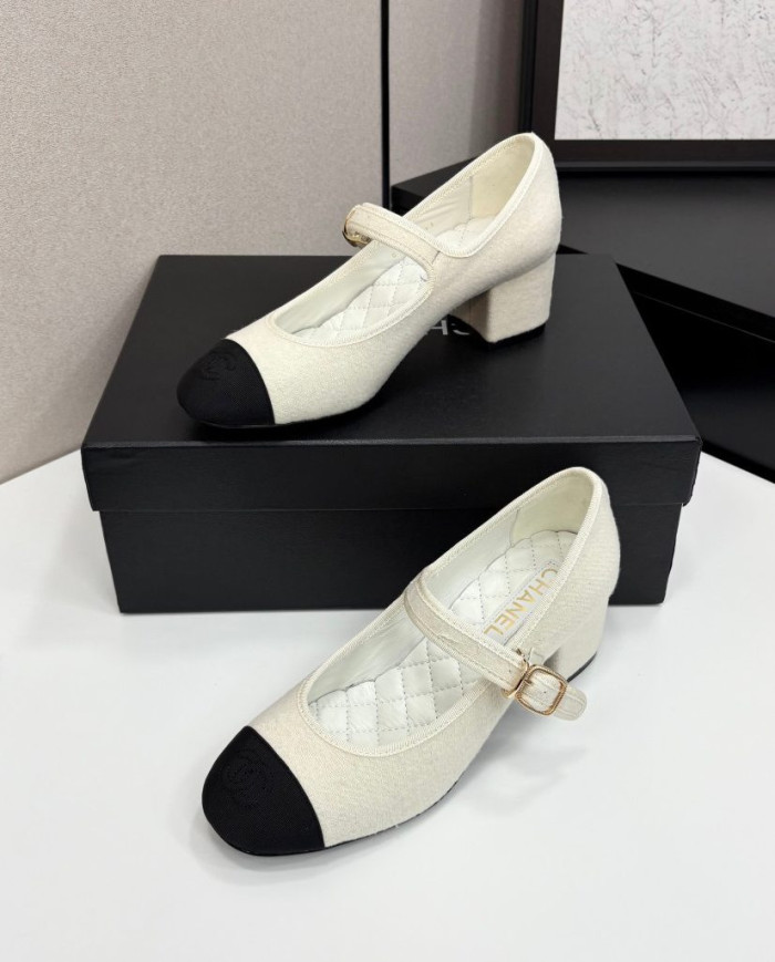 Chanel Women's Mary Jane Block Heel Pumps
