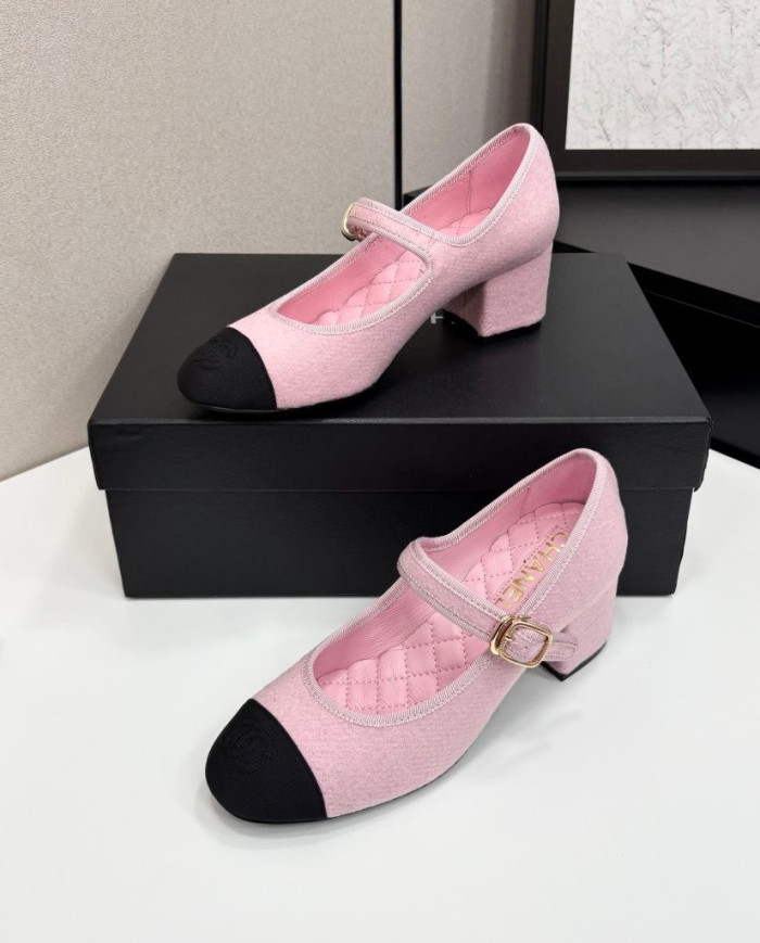Chanel Women's Mary Jane Block Heel Pumps