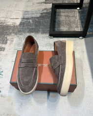 Lora Piana Classic Lefu shoes cowhide  cashmere