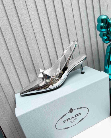 Prada Women's Pointed Toe Slingback Kitten Heels