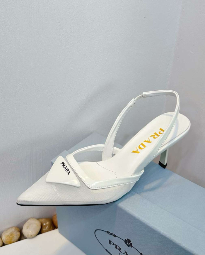 Prada Women's Pointed Toe Slingback Heels