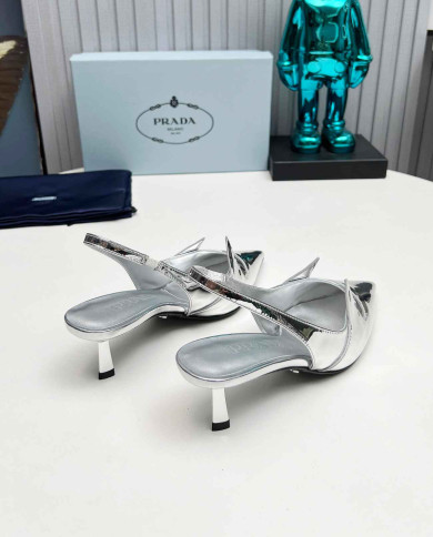 Prada Women's Pointed Toe Slingback Kitten Heels