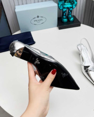 Prada Women's Pointed Toe Slingback Kitten Heels