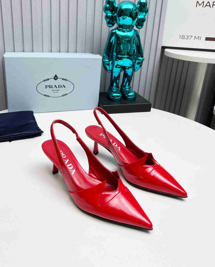 Prada Women's Pointed Toe Slingback Kitten Heels
