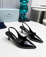 Prada Women's Pointed Toe Slingback Kitten Heels