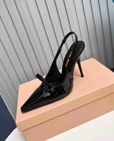 Miu Miu Women's Pointed Toe Bow Slingback Heels