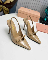 Miu Miu Women's Pointed Toe Bow Slingback Heels