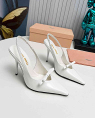Miu Miu Women's Pointed Toe Bow Slingback Heels