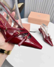 Miu Miu Women's Multi Strap Pointed Toe Kitten Heels