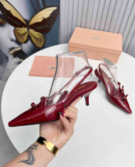 Miu Miu Women's Multi Strap Pointed Toe Kitten Heels