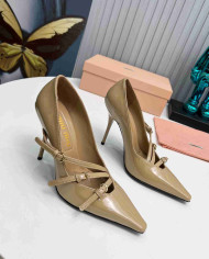 Miu Miu Patent Leather Buckle Pointed Toe Pumps