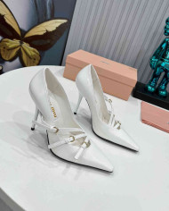Miu Miu Patent Leather Buckle Pointed Toe Pumps