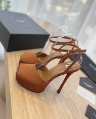 Saint Laurent Platform Open Toe Ankle Strap High Heel Sandals