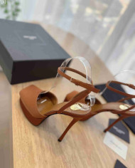 Saint Laurent Platform Open Toe Ankle Strap High Heel Sandals