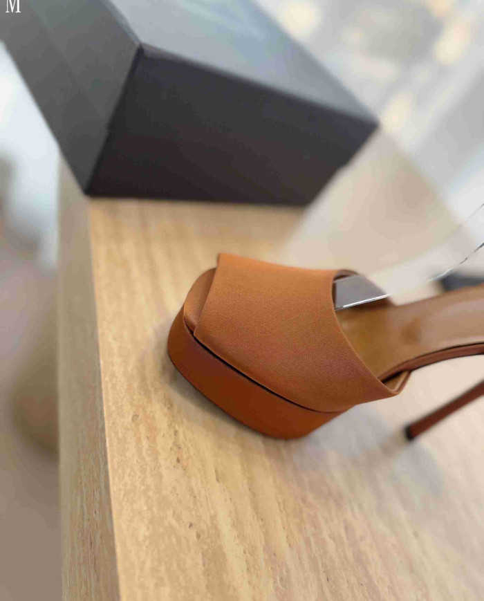 Saint Laurent Platform Open Toe Ankle Strap High Heel Sandals