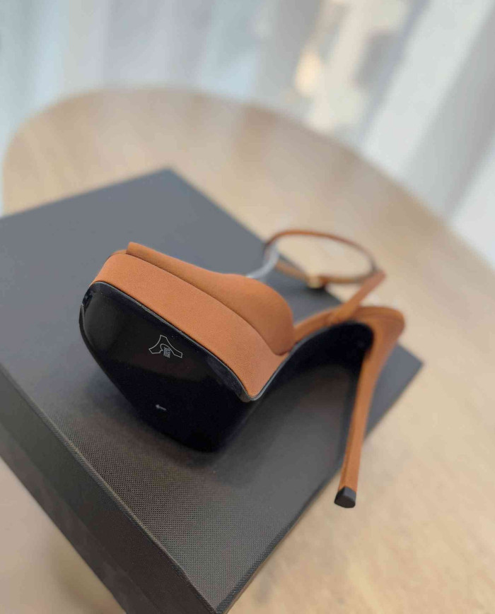 Saint Laurent Platform Open Toe Ankle Strap High Heel Sandals