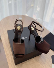 Saint Laurent Platform Open Toe Ankle Strap High Heel Sandals