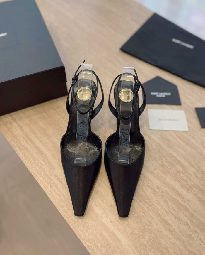 Saint Laurent Pointed Toe Ankle Strap Stiletto Sandals