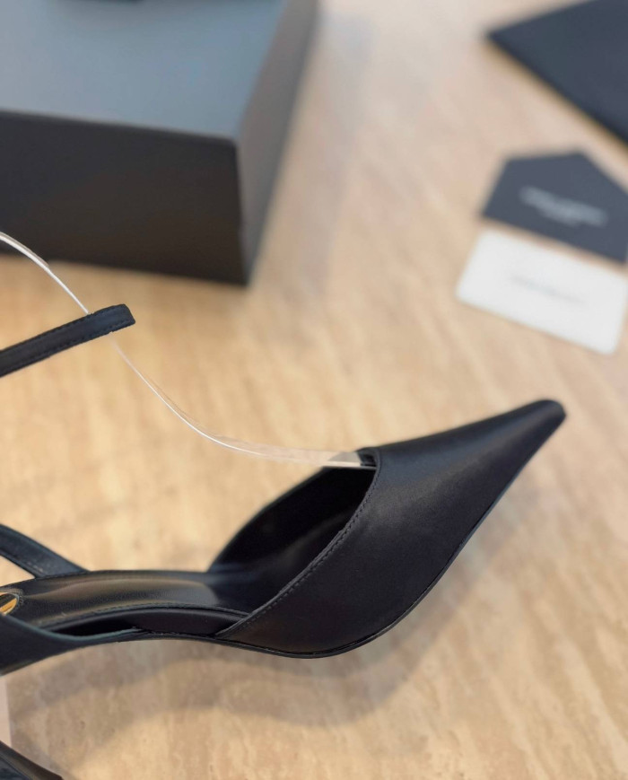 Saint Laurent Pointed Toe Ankle Strap Stiletto Sandals