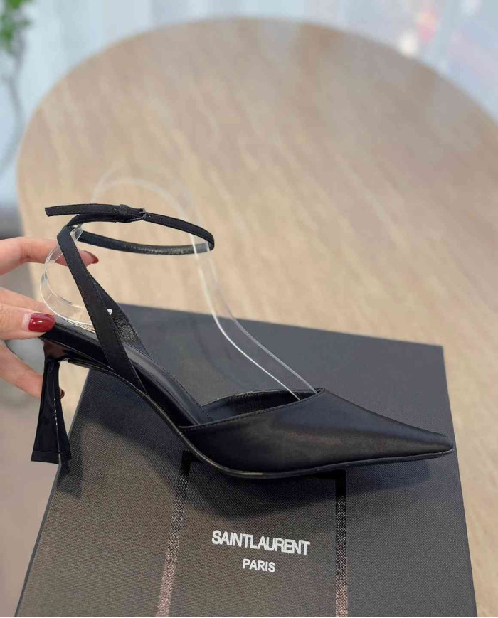 Saint Laurent Pointed Toe Ankle Strap Stiletto Sandals