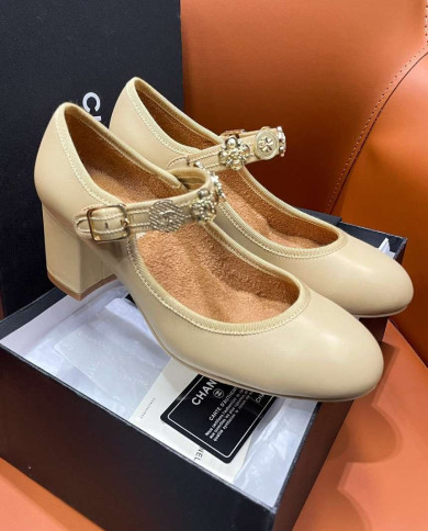 Chanel Mary Jane Low Heel Pumps