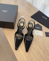 Saint Laurent Pointed Toe Ankle Strap Stiletto Sandals