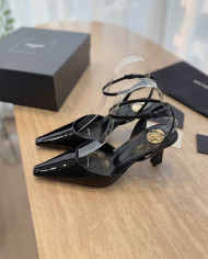 Saint Laurent Pointed Toe Ankle Strap Stiletto Sandals