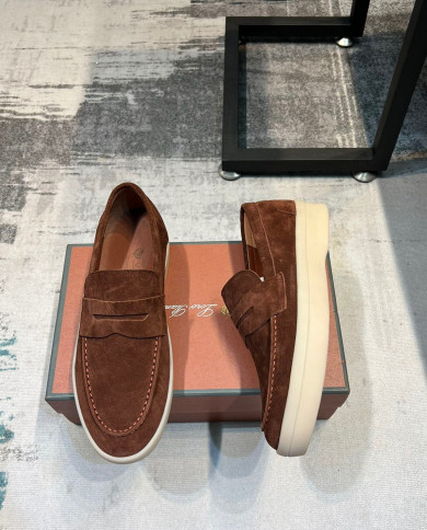 Lora Piana Classic Lefu shoes cowhide  cashmere