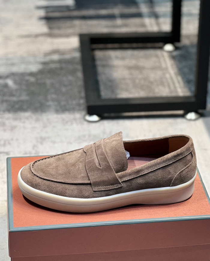 Lora Piana Classic Lefu shoes cowhide  cashmere