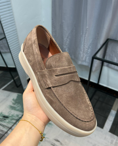 Lora Piana Classic Lefu shoes cowhide  cashmere