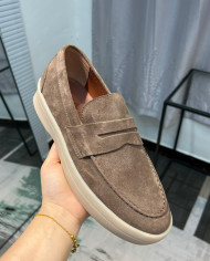 Lora Piana Classic Lefu shoes cowhide  cashmere