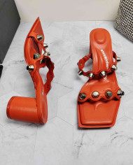 Alexander Wang Studded Square Toe Block Heel Sandals