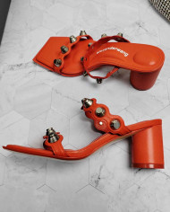 Alexander Wang Studded Square Toe Block Heel Sandals