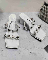 Alexander Wang Studded Square Toe Block Heel Sandals