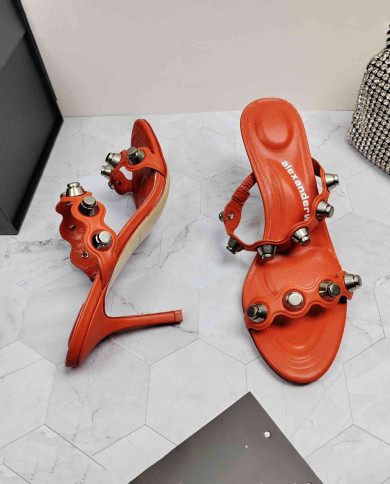 Alexander Wang Studded Stiletto Heel Slide Sandals