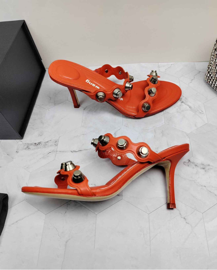 Alexander Wang Studded Stiletto Heel Slide Sandals