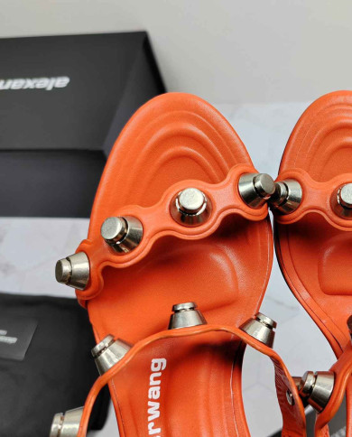 Alexander Wang Studded Stiletto Heel Slide Sandals