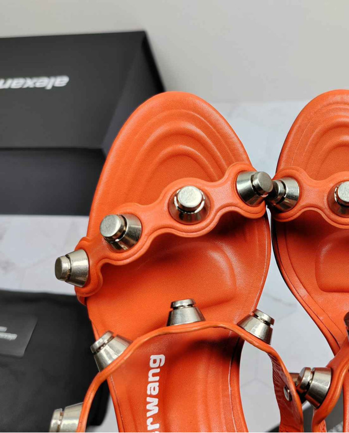 Alexander Wang Studded Stiletto Heel Slide Sandals