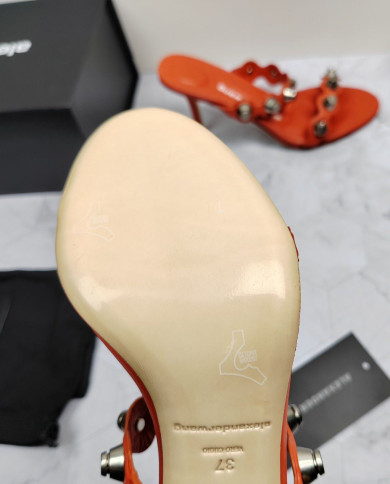 Alexander Wang Studded Stiletto Heel Slide Sandals