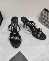 Alexander Wang Studded Stiletto Heel Slide Sandals