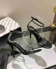 Alexander Wang Transparent Rhinestone Stiletto Ankle Strap Sandals