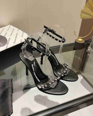 Alexander Wang Transparent Rhinestone Stiletto Ankle Strap Sandals