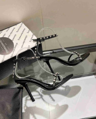 Alexander Wang Transparent Rhinestone Stiletto Ankle Strap Sandals