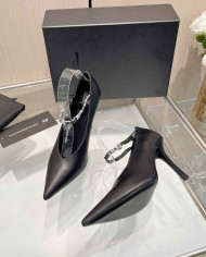 Alexander Wang Pointed Toe Rhinestone Ankle Strap Stiletto Heels