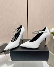 Alexander Wang Pointed Toe Rhinestone Ankle Strap Stiletto Heels