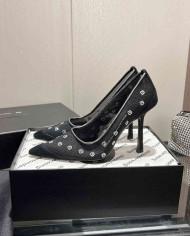 Alexander Wang Rhinestone Mesh Pointed Toe High Heels