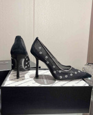 Alexander Wang Rhinestone Mesh Pointed Toe High Heels